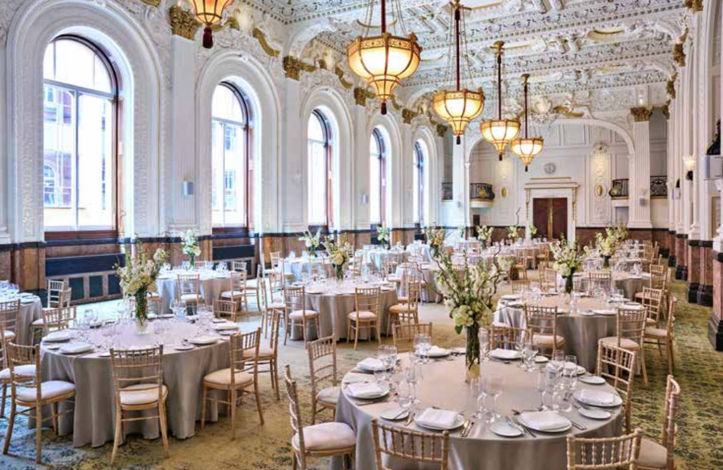 Elegant Grand Ballroom at Grand Hotel Birmingham, ideal for weddings and corporate events.