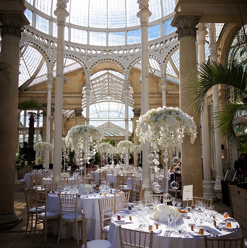 Elegant event space in Syon Park with floral decor, perfect for weddings and corporate events. - Banner