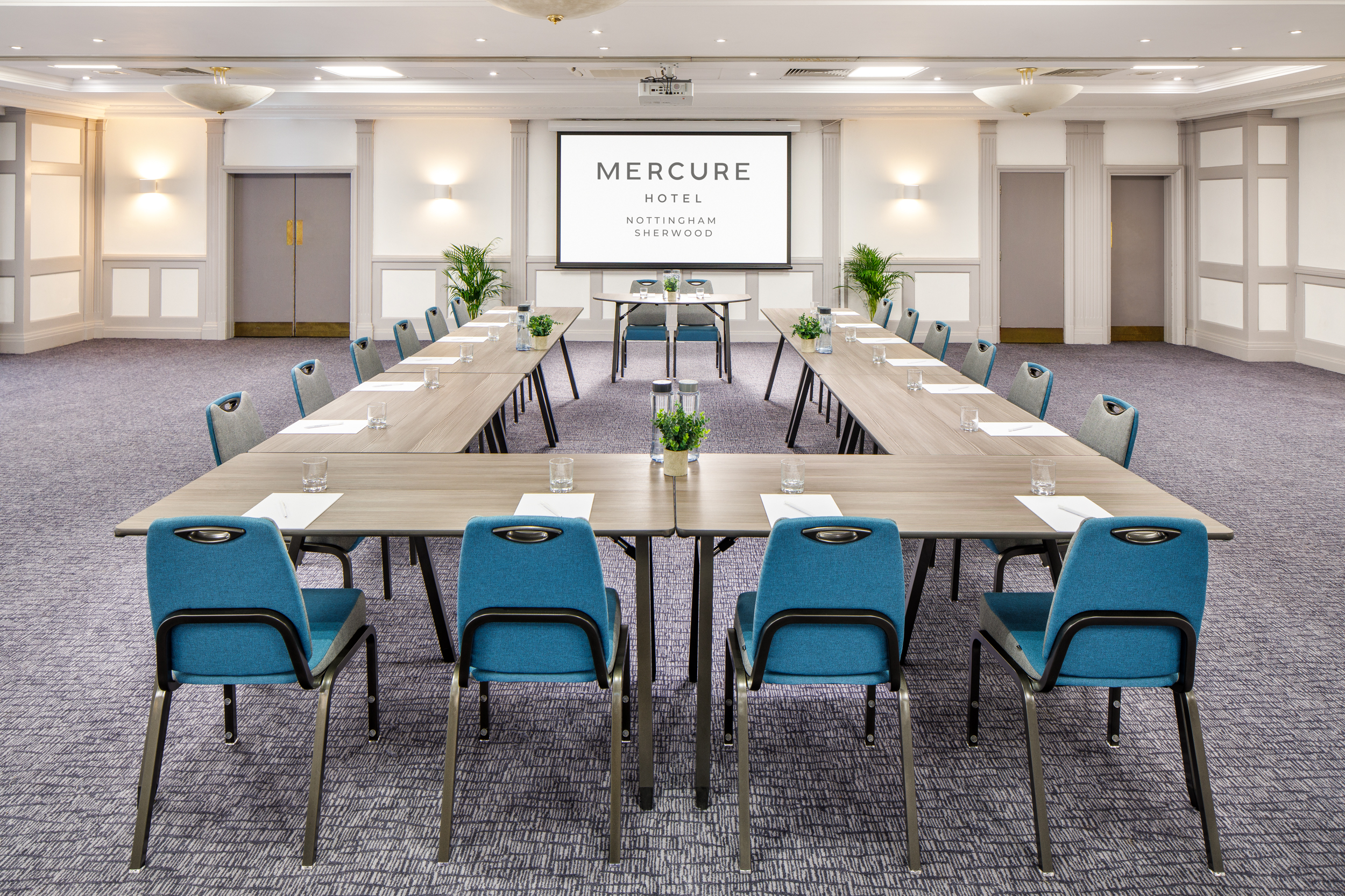 Regent Suite at Mercure Nottingham: U-shape meeting room for professional events. - Banner
