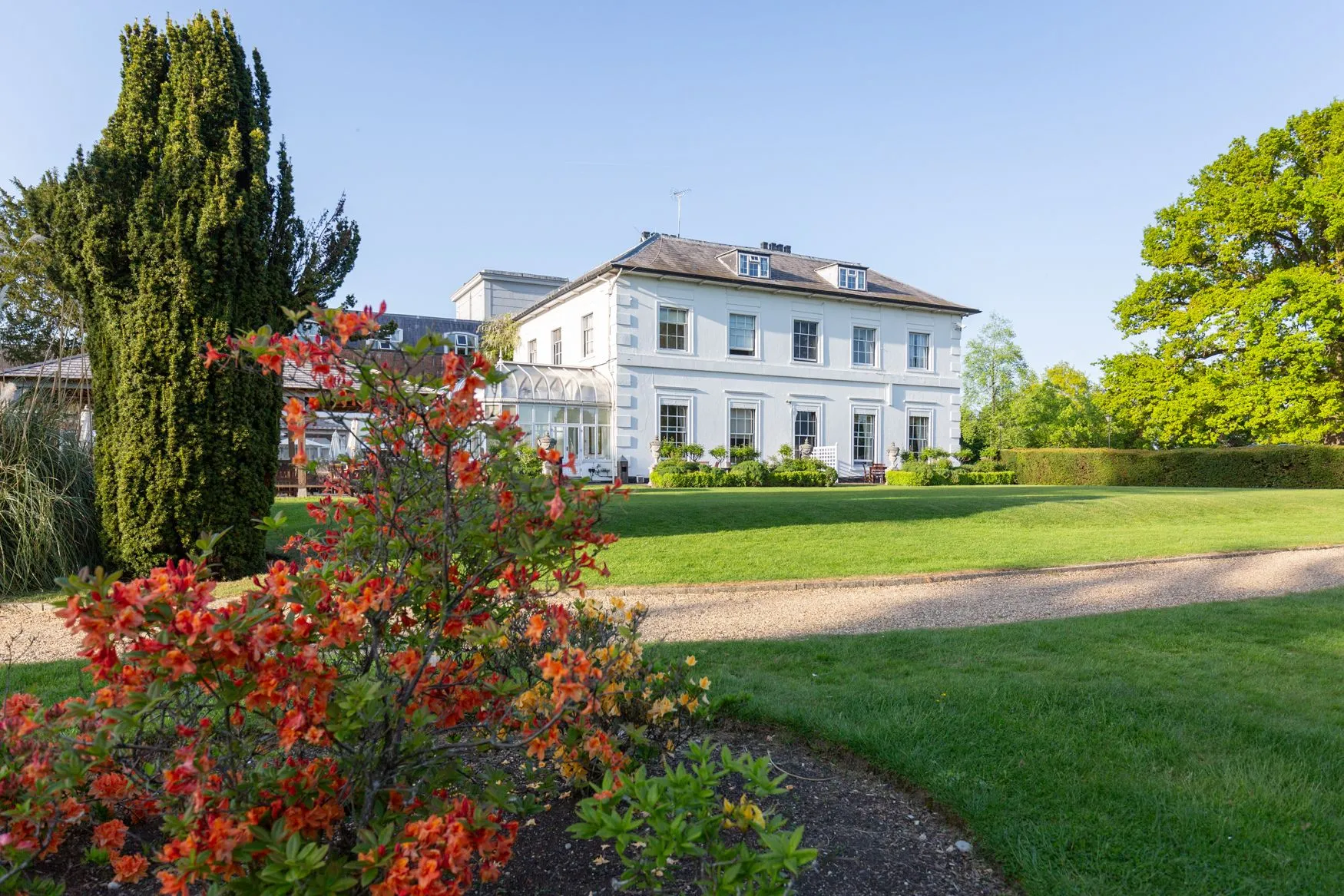 Arboretum at West Lodge Park Hotel, elegant venue for corporate retreats and events. - Banner