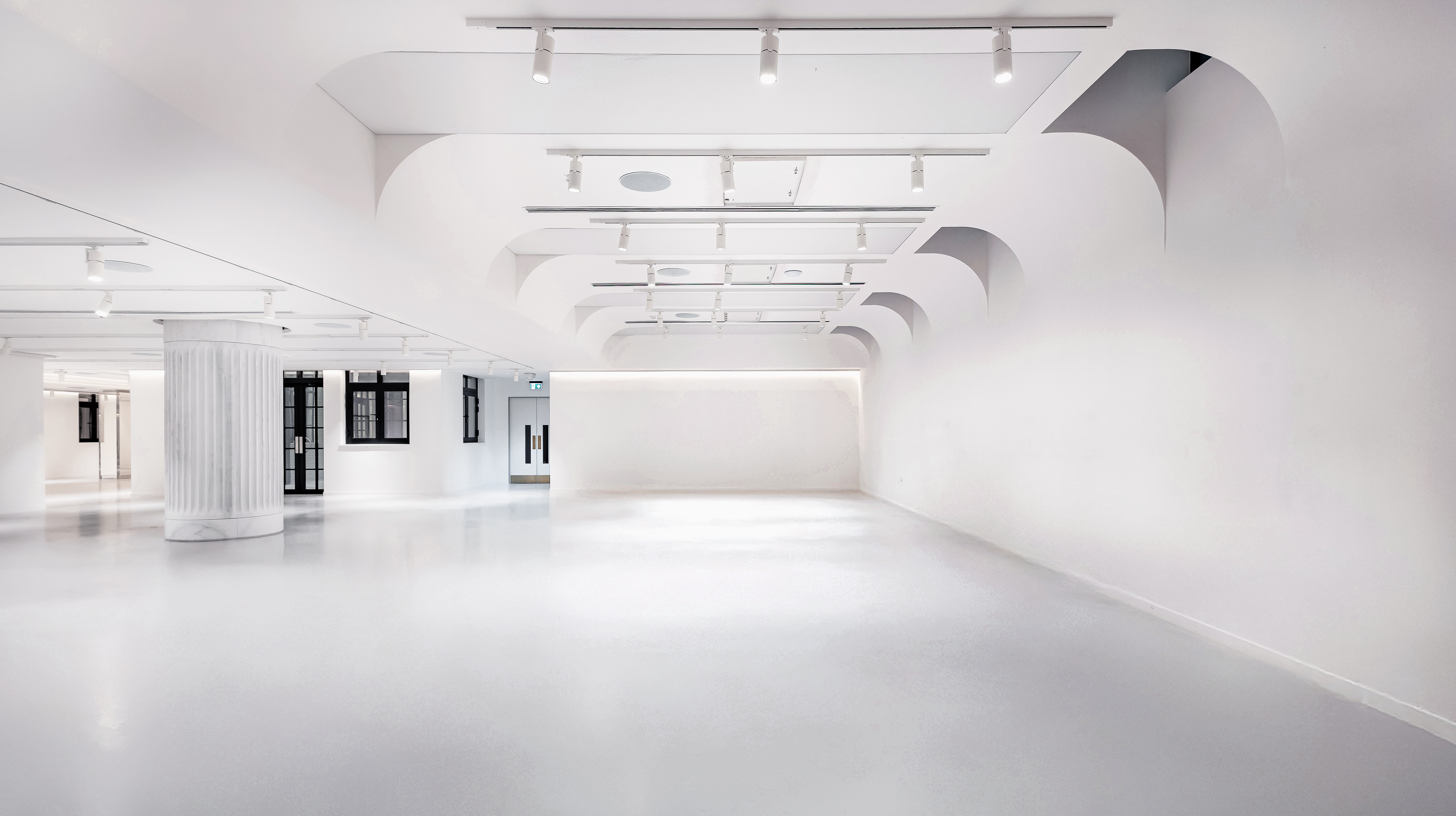 Town Hall event space: modern, white, flexible venue