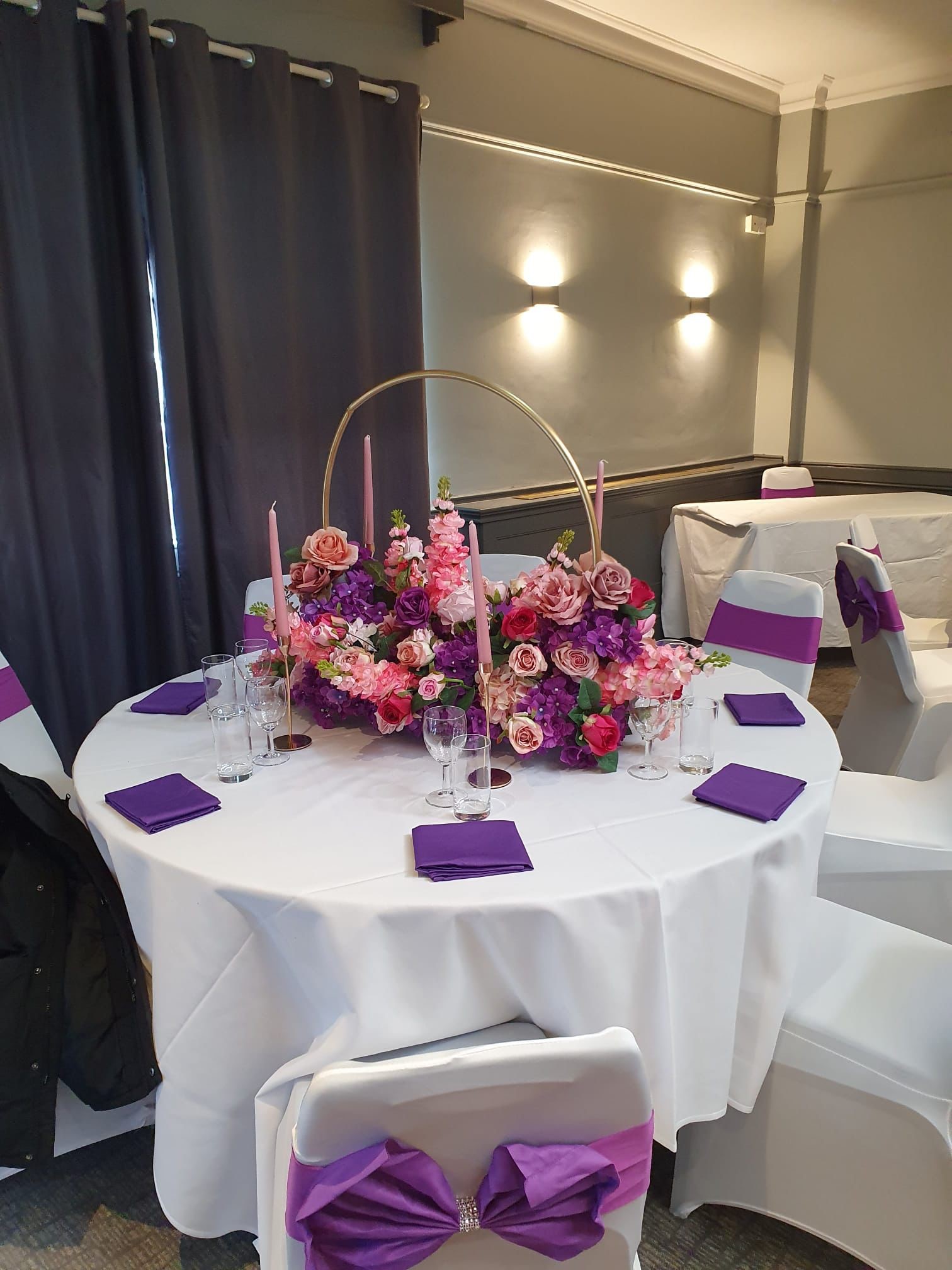 Elegant floral centerpiece at Mercure Birmingham West Hotel for upscale events and weddings.