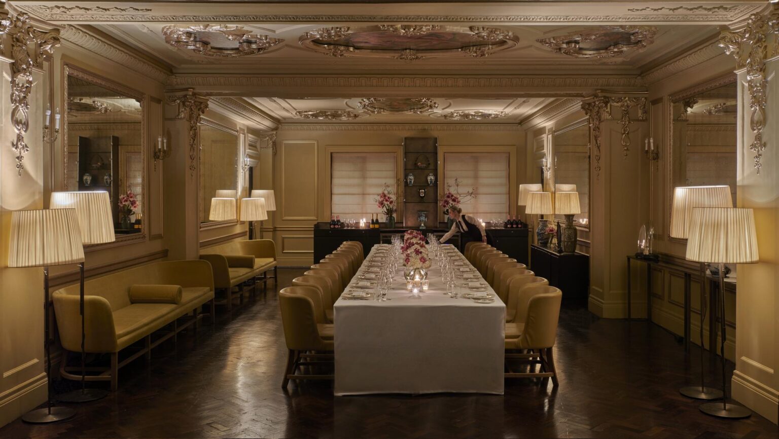 Elegant Domino Room at Hotel Cafe Royal, perfect for upscale dinners and corporate events. - Banner