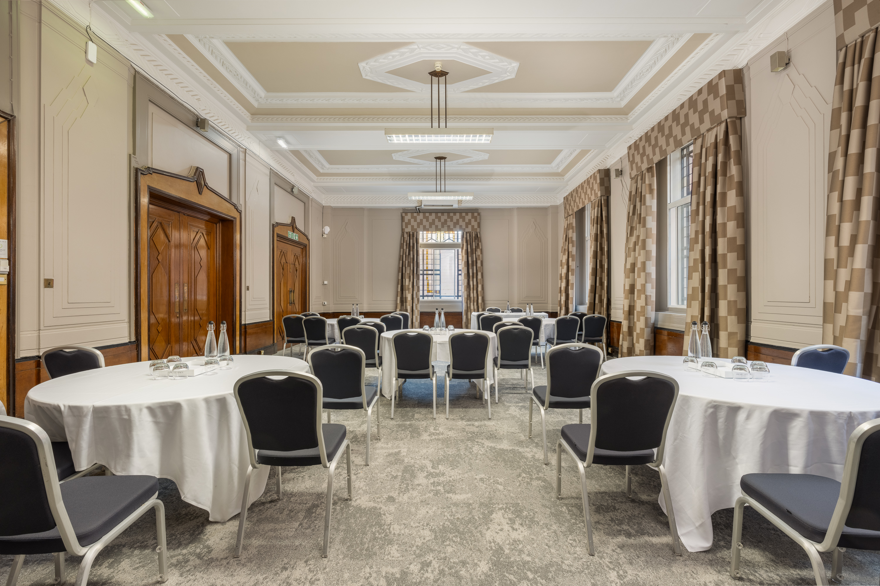Ulster Suite boardroom setup at Grand Connaught Rooms for corporate workshops and breakout sessions.