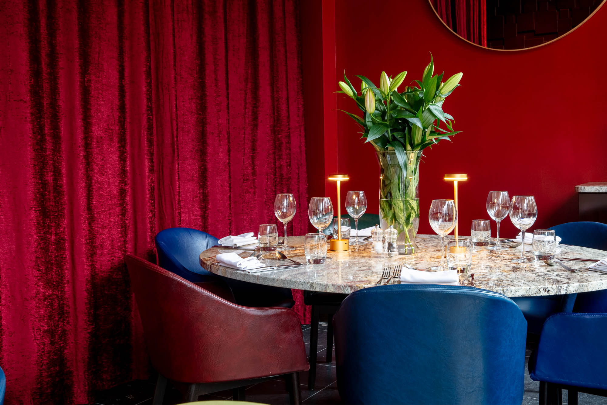 Elegant dining table in Regent Parlour, Smith's Bar & Grill for upscale events.