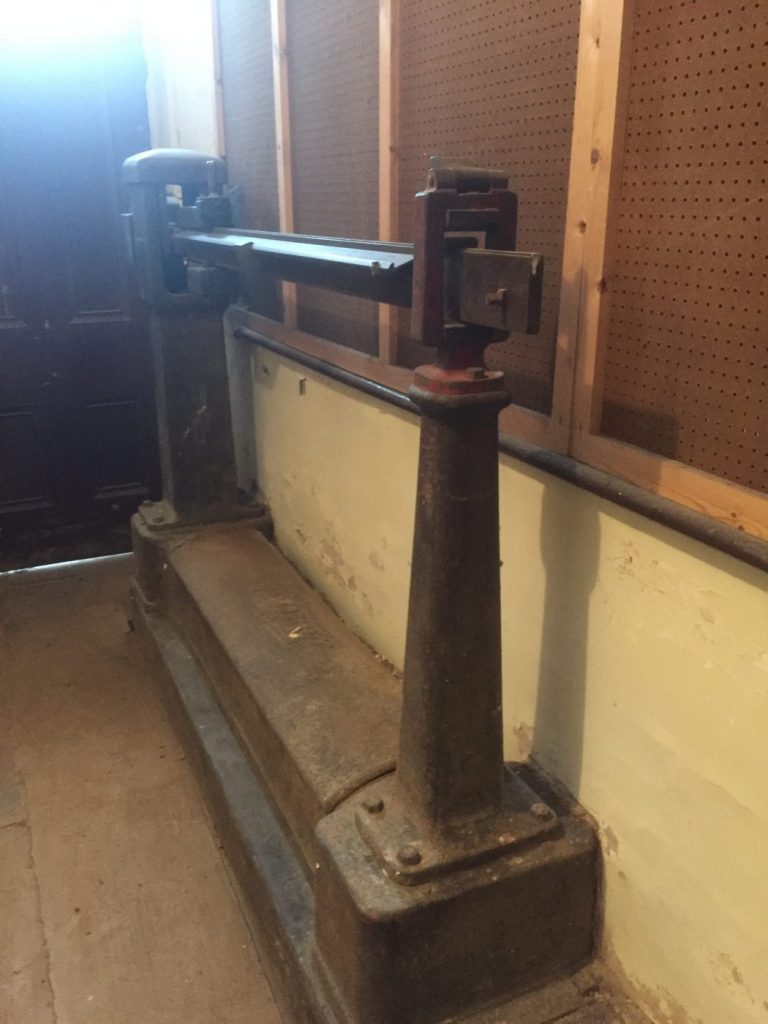 Vintage weighing scale at The Avery Weighbridge for unique rustic event decor.