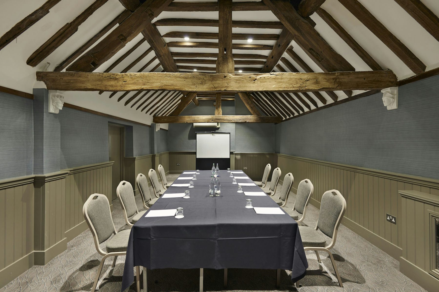 Kingbury Suite at The Belfry: rustic meeting room with long table for professional gatherings.
