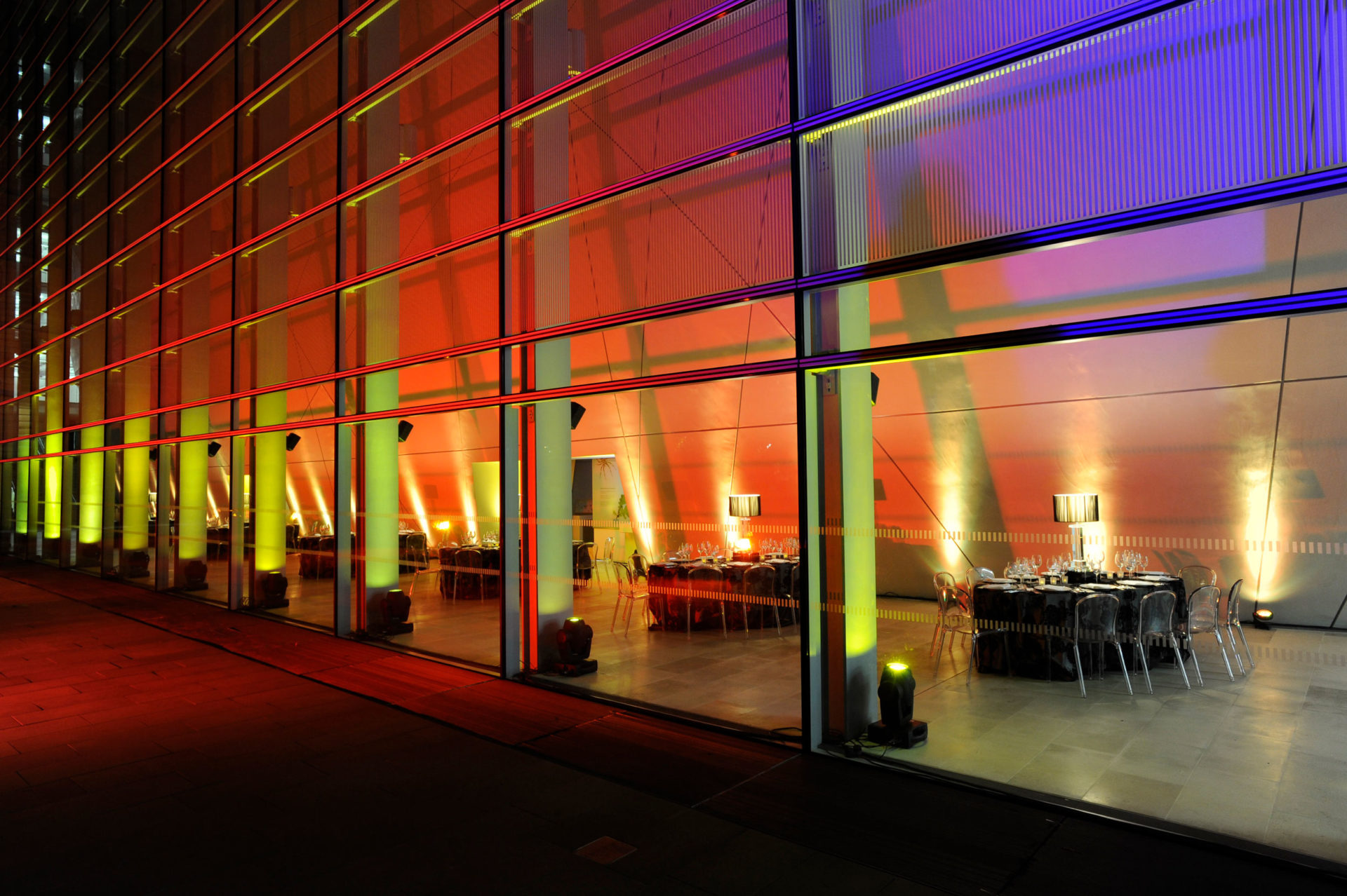 Darwin Centre event space with glass walls, ideal for corporate gatherings and upscale celebrations.