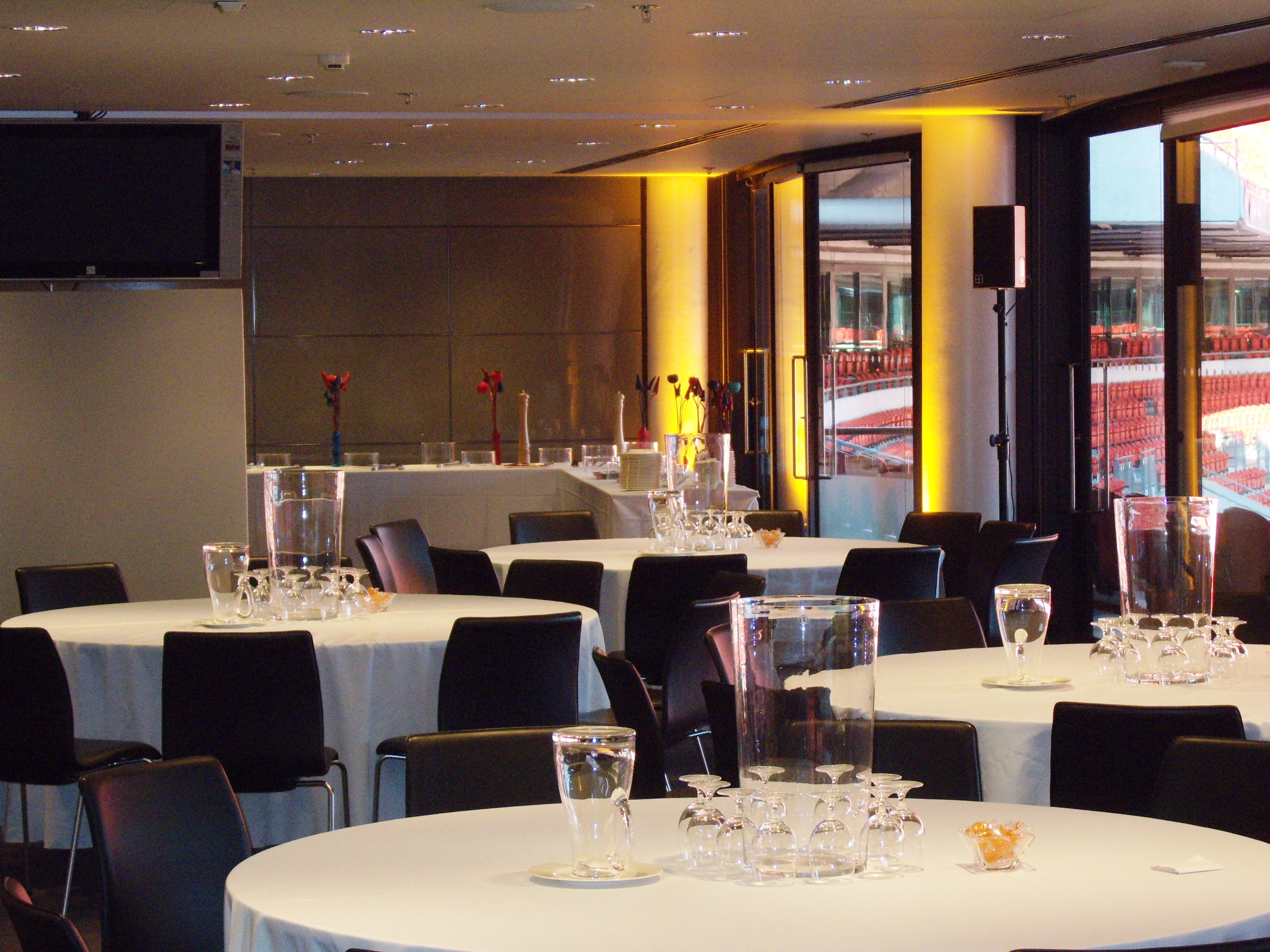 Pitch View Room at Wembley Stadium, elegantly set for corporate events and receptions.