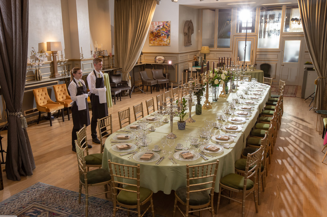 Formal event table setting, Lumiere London, corporate dinner