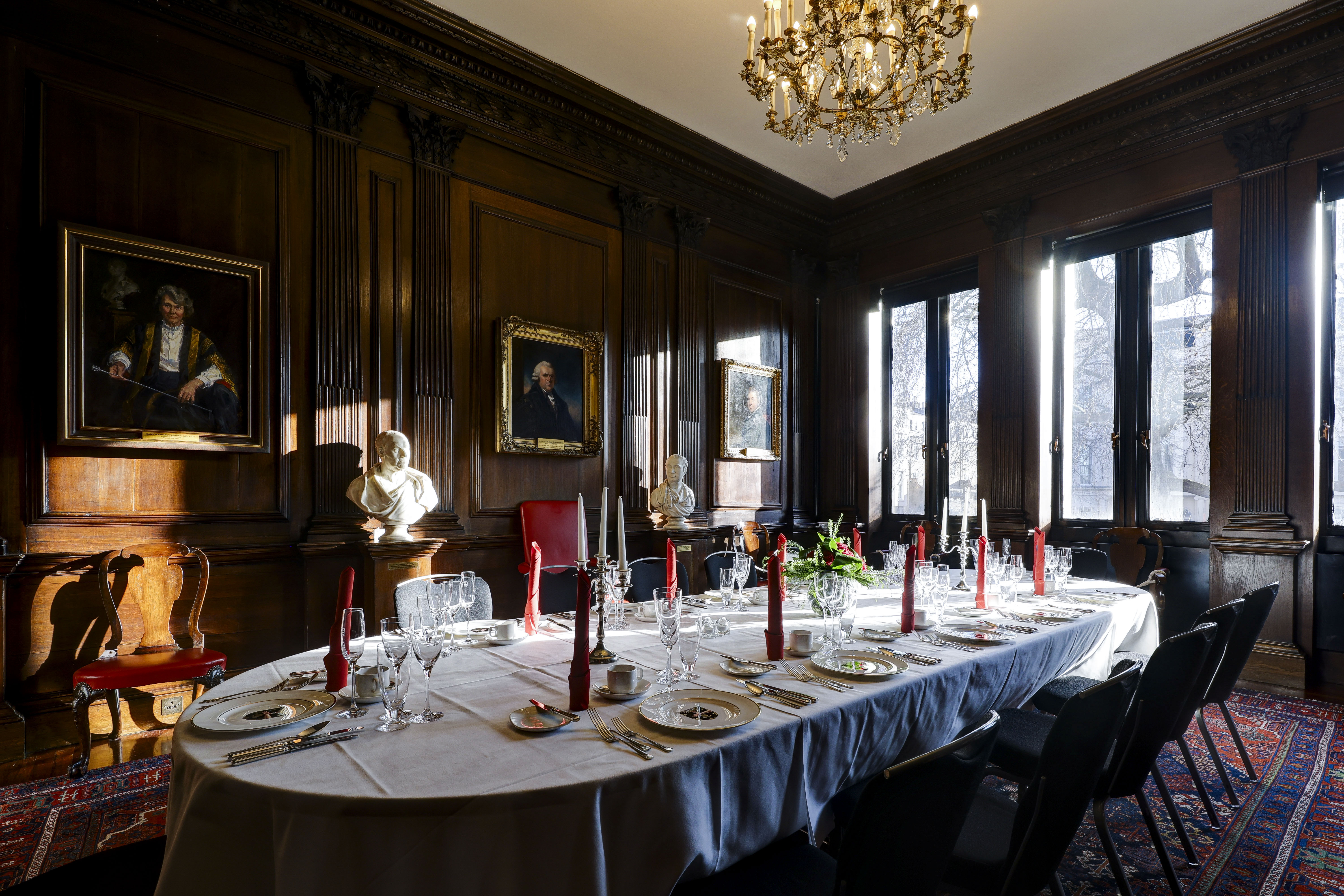 Elegant dining table in Censors' Room, RCP London, ideal for exclusive events and gatherings.