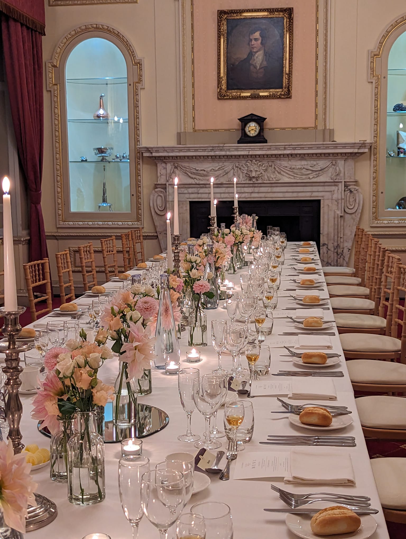 Caledonian Club gala, fireplace, elegant event reception