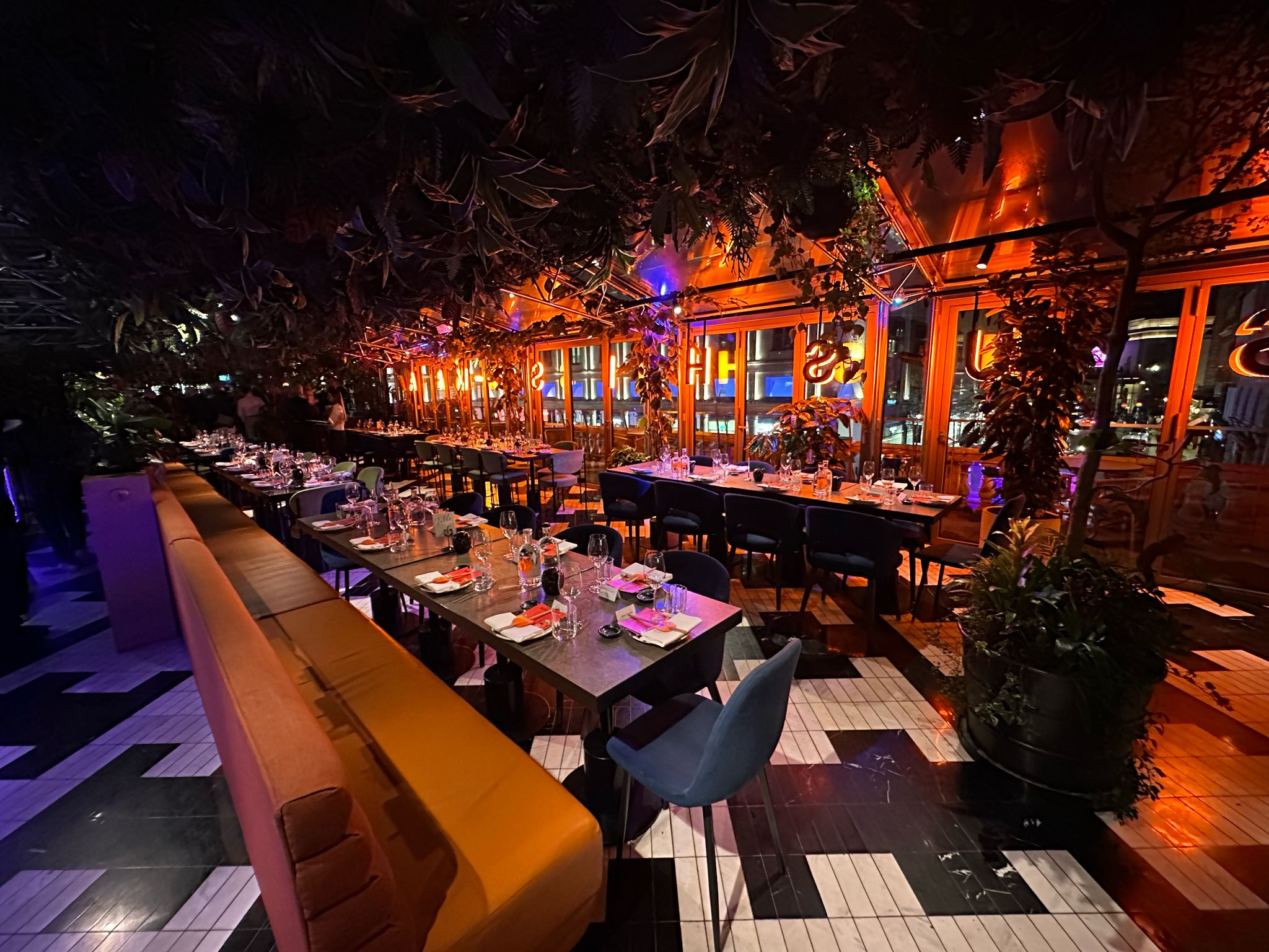 Upscale dining setup at SUSHISAMBA Covent Garden for corporate events and celebrations.