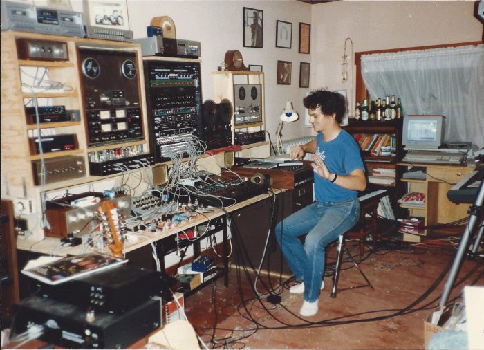Chaotic unmanaged cables at The Nest Studios recording studio, live event safety hazard.