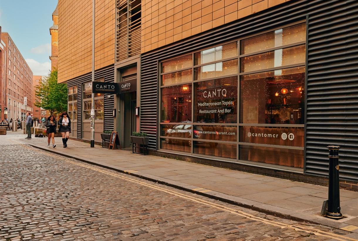 Modern Canto Restaurant facade for corporate networking and dinner events.