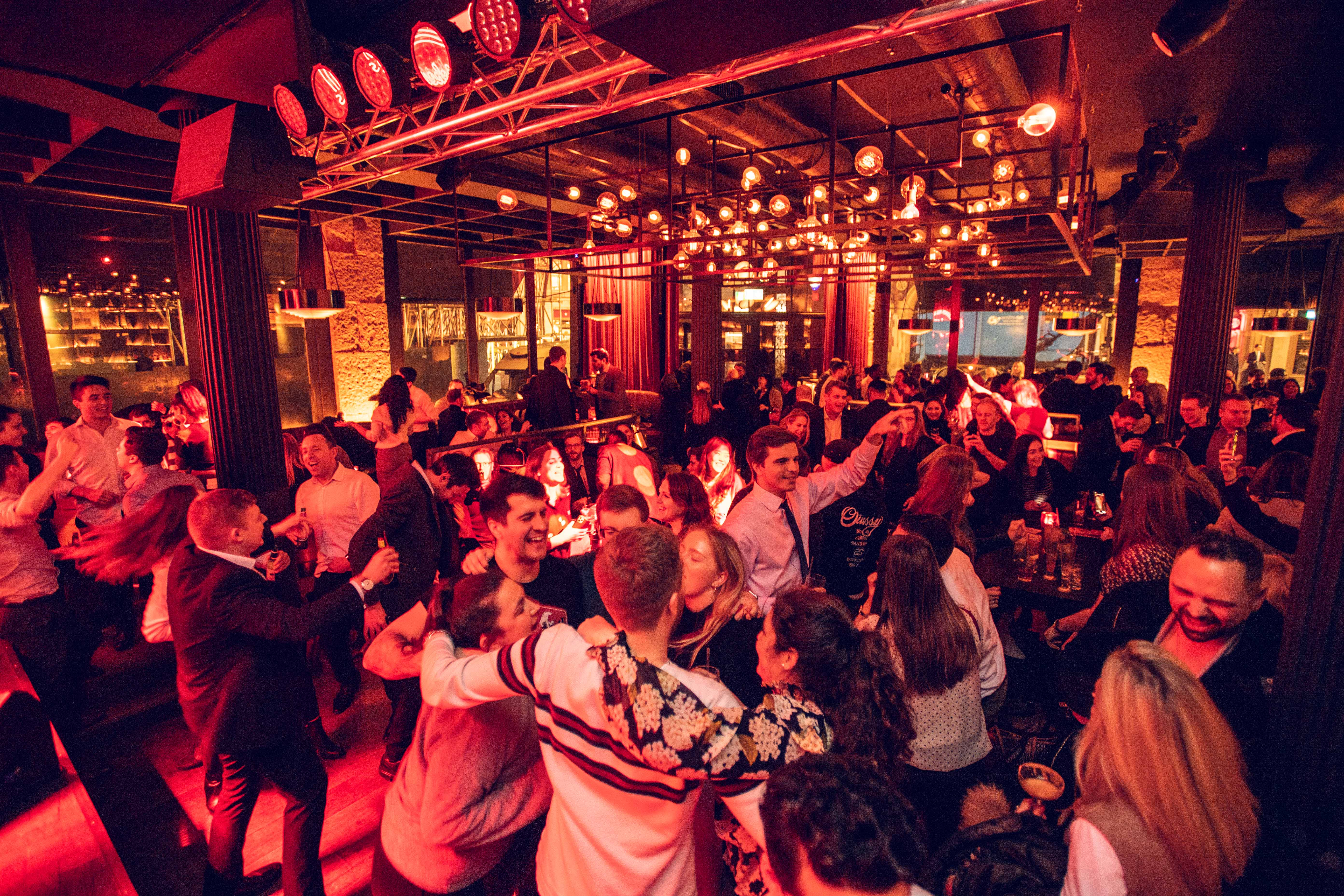Vibrant event space at Old Street Records, perfect for networking and celebrations. - Banner
