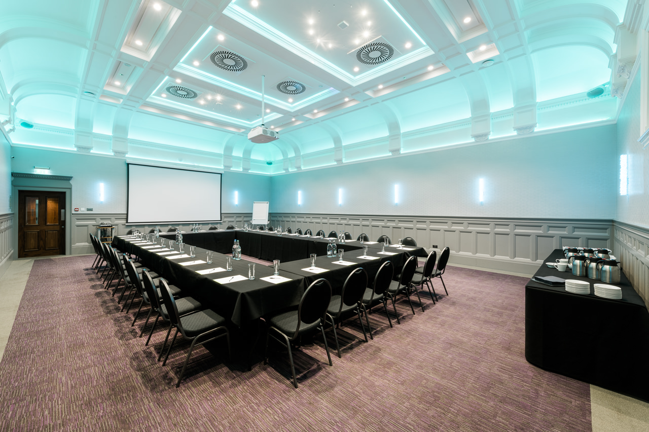 Modern meeting room at The Broughton, ideal for corporate events and presentations.