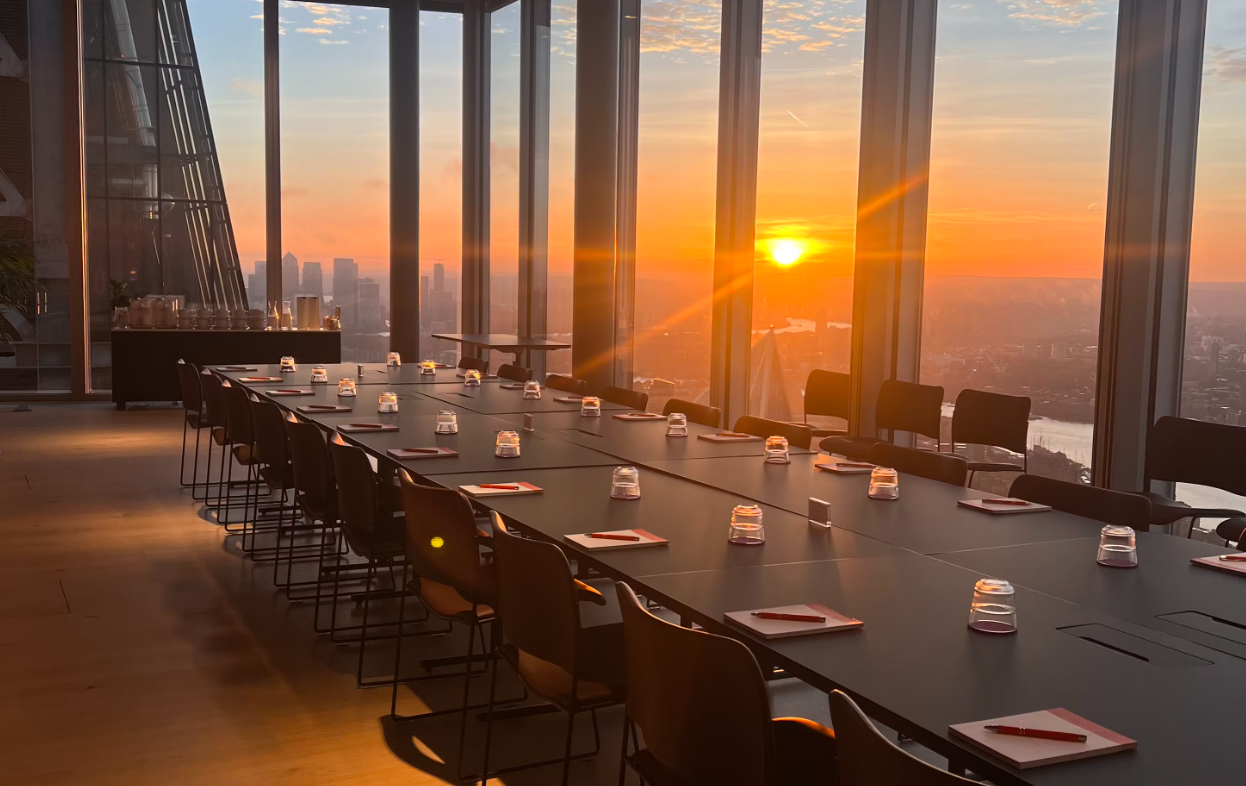 London boardroom sunset meeting event space