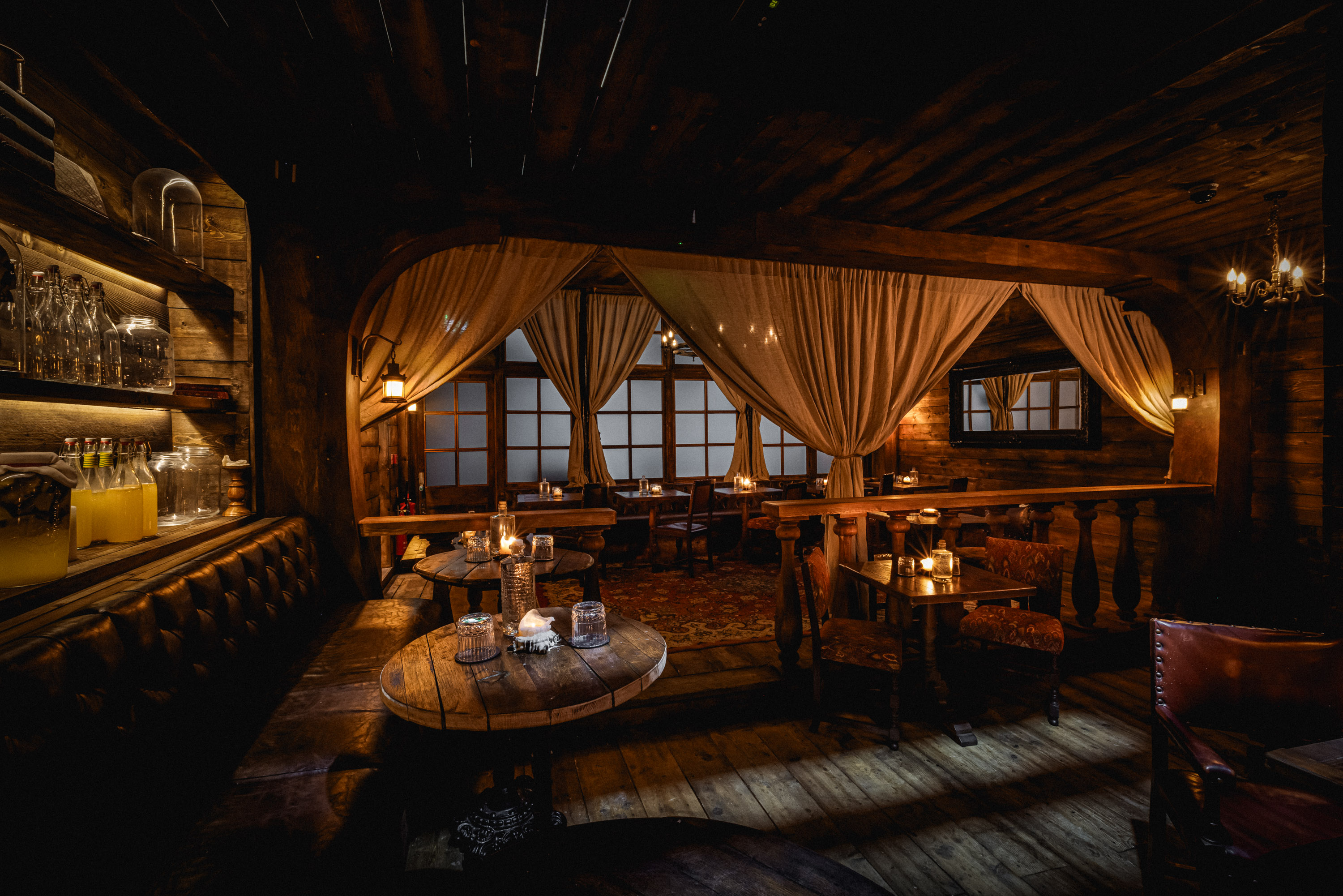 Captain's Quarters rustic VIP dinner space for exclusive networking events.