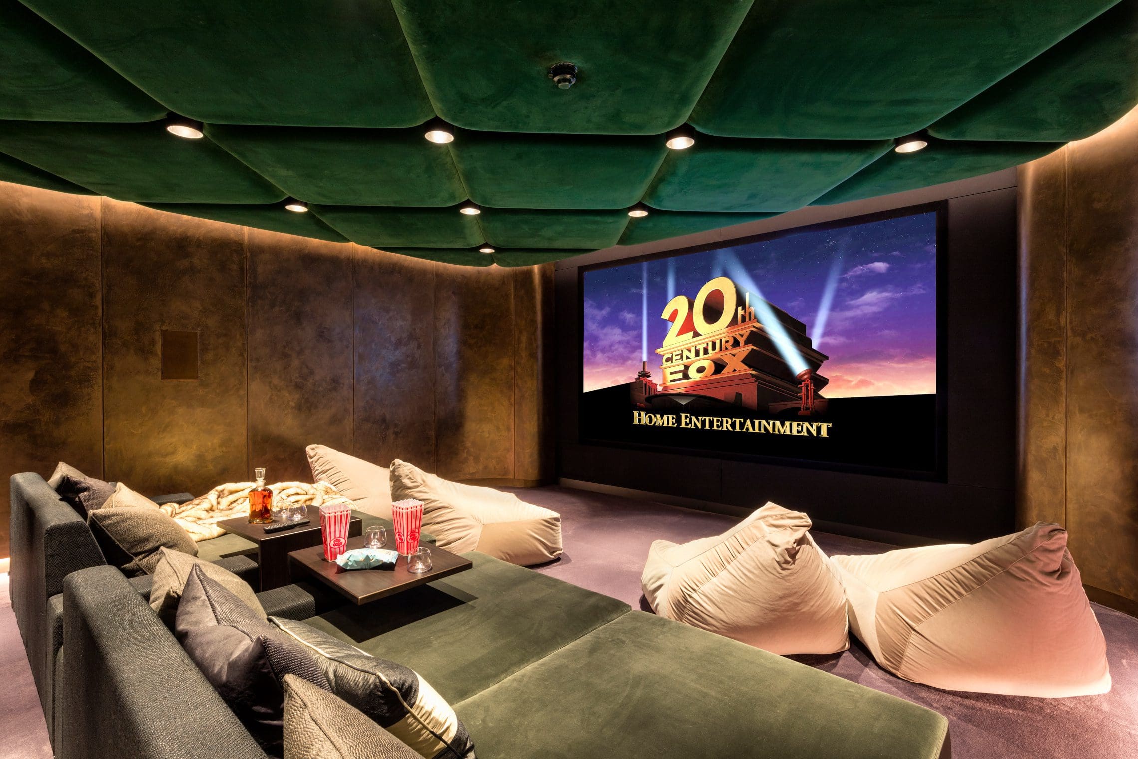 Plush cinema room for VIP screenings and corporate event breakouts.