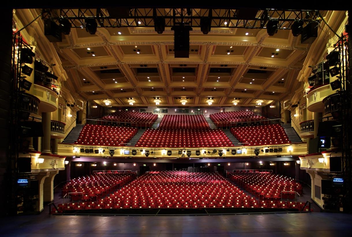 Birmingham Hippodrome theater with red seating, perfect for performances and events.
