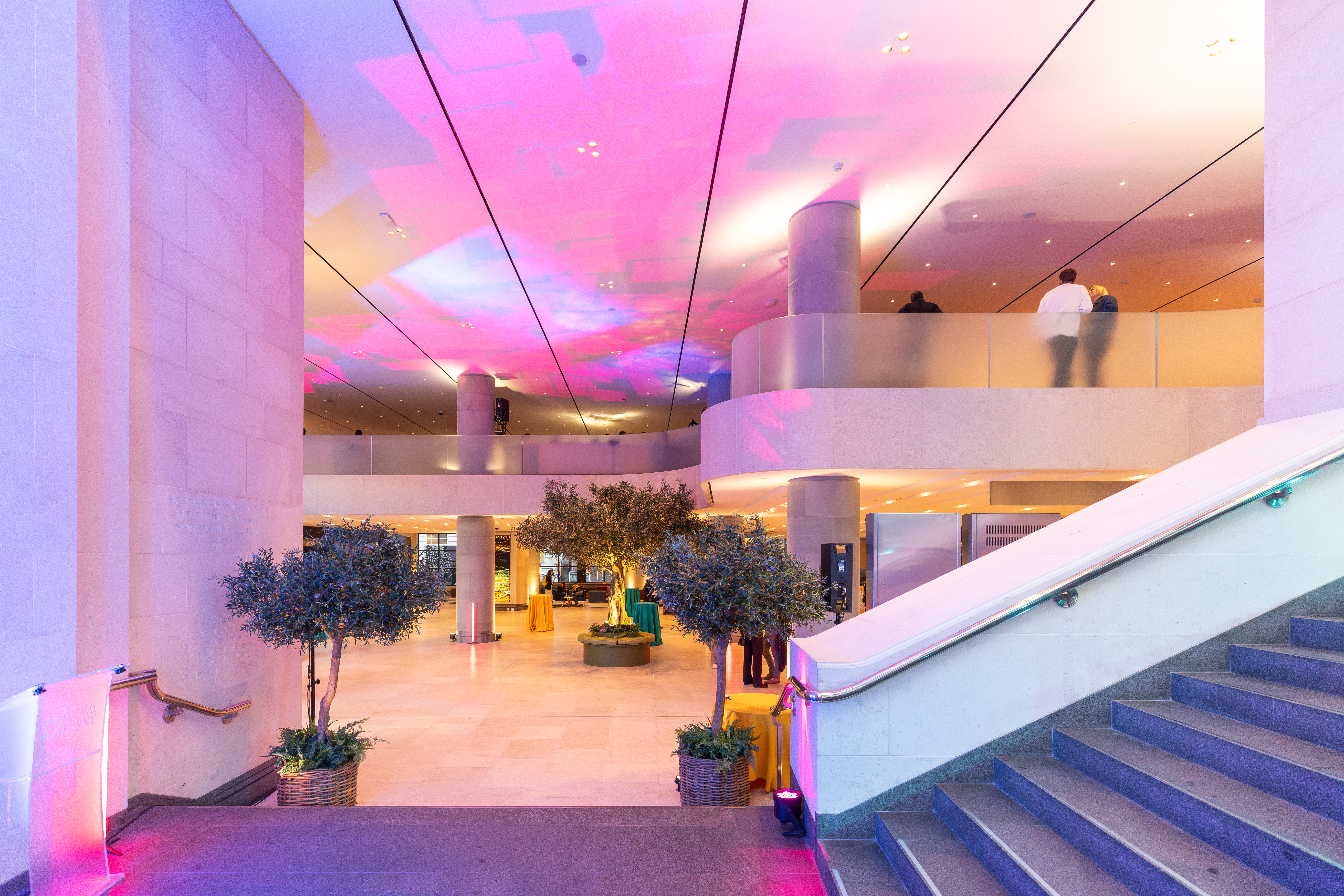 Sainsbury Wing Foyer, modern meeting space with greenery, perfect for professional events. - Banner