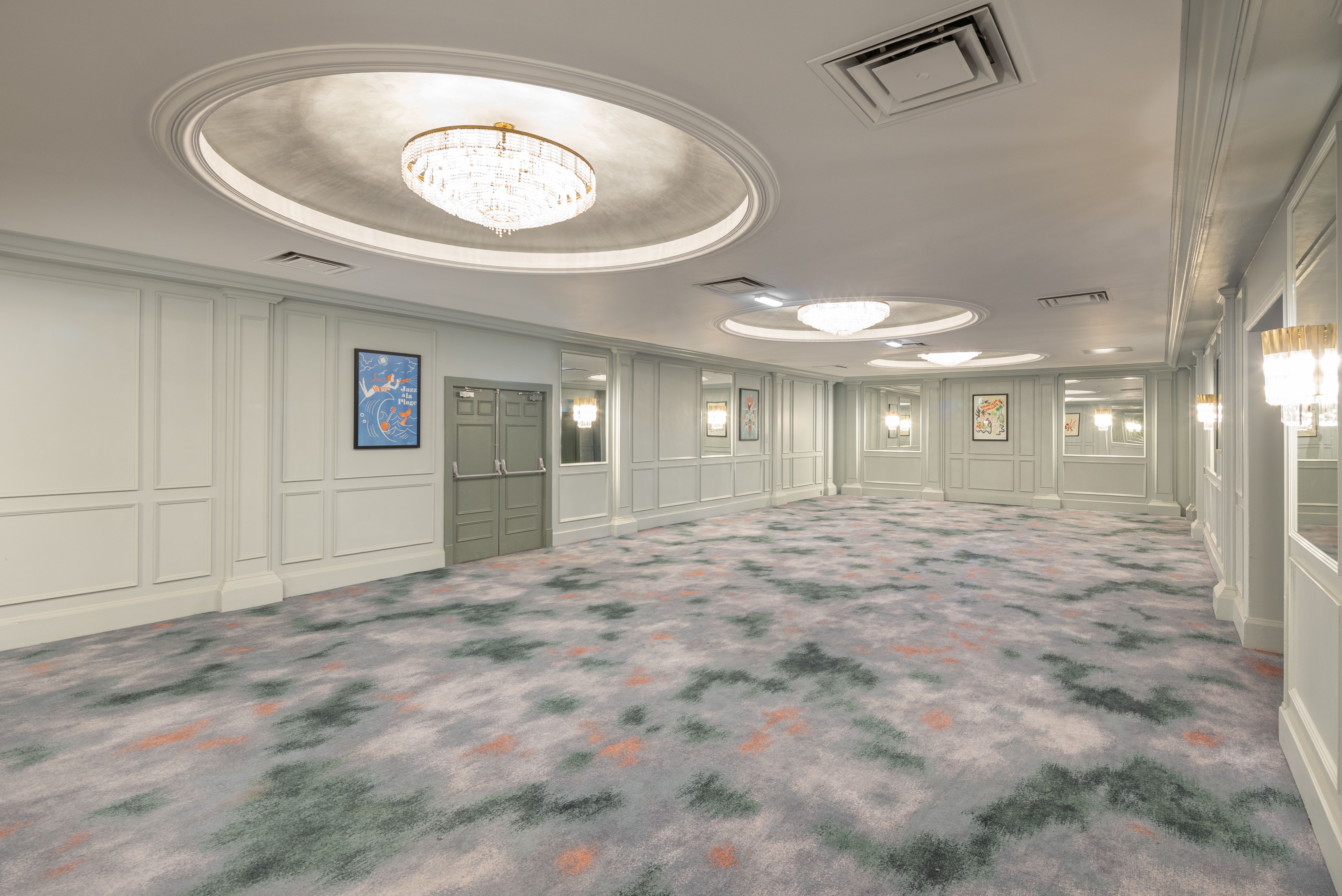 Spacious Lancaster event venue with elegant lighting for meetings and gatherings.