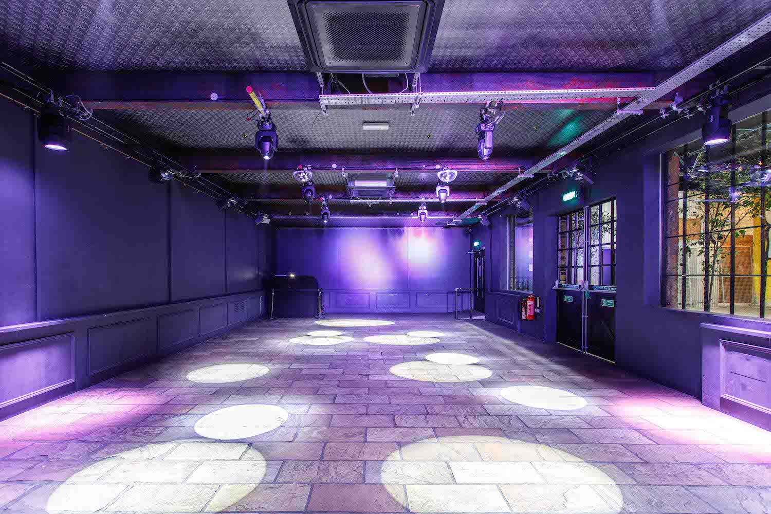 Industrial Glass House event space, electro, launch