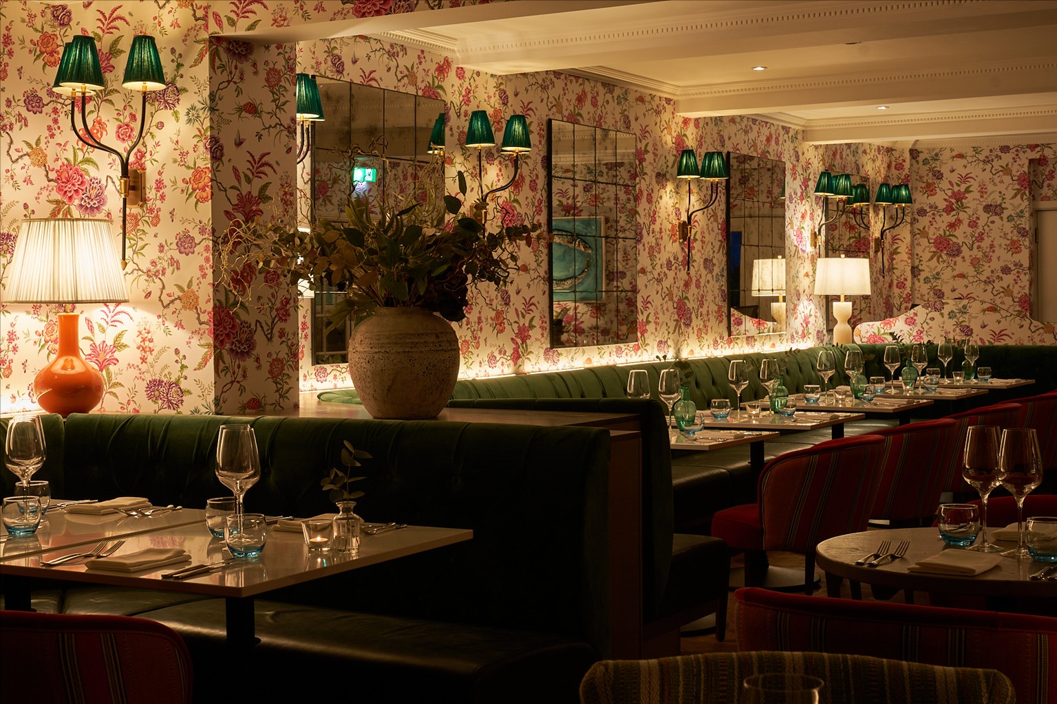 Elegant dining space at Samphire Restaurant, perfect for private dinners and upscale events.