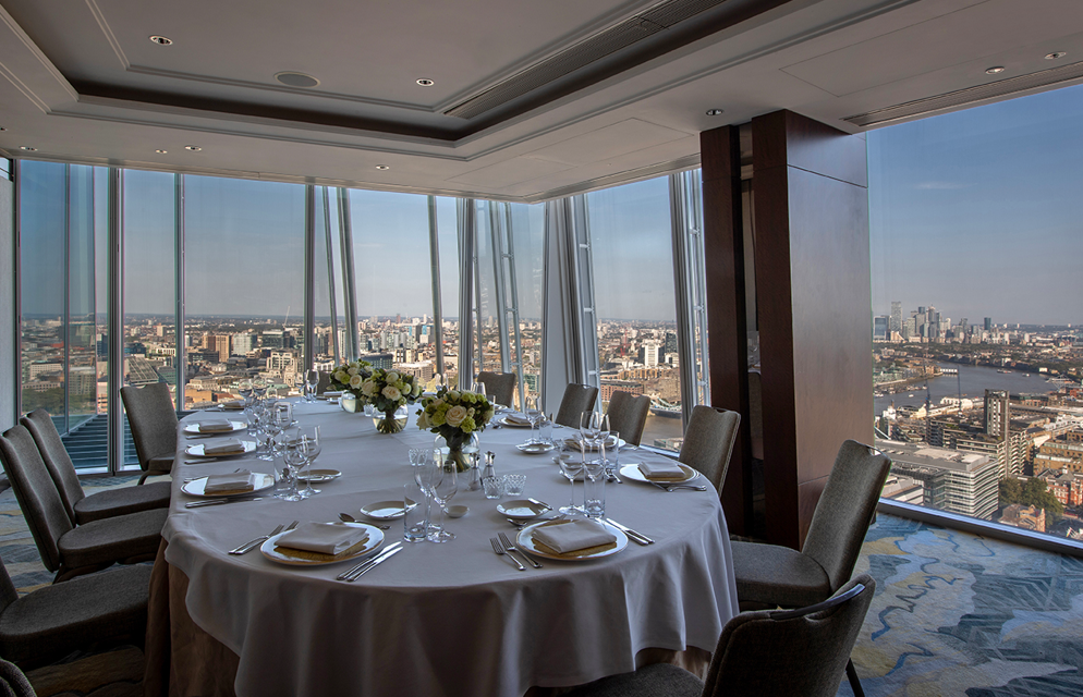 Elegant event space in Shangri-La The Shard, London with skyline views for high-profile meetings.