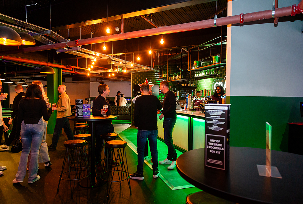 Heineken Bar Area at Gravity MAX Westfield: vibrant venue for networking and social gatherings.
