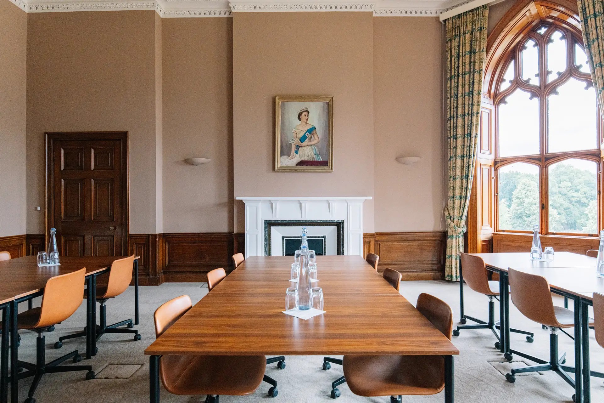 Windsor boardroom at Ashridge House with wood paneling for corporate meetings and executive retreats.