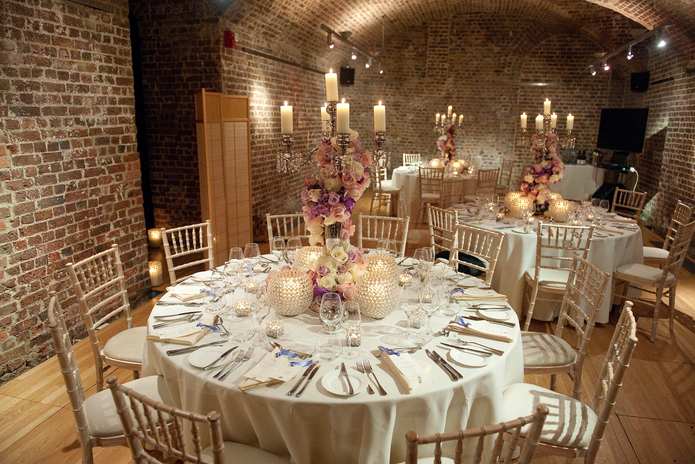 Elegant dining space in The Vaults, RSA House for upscale weddings and corporate events.