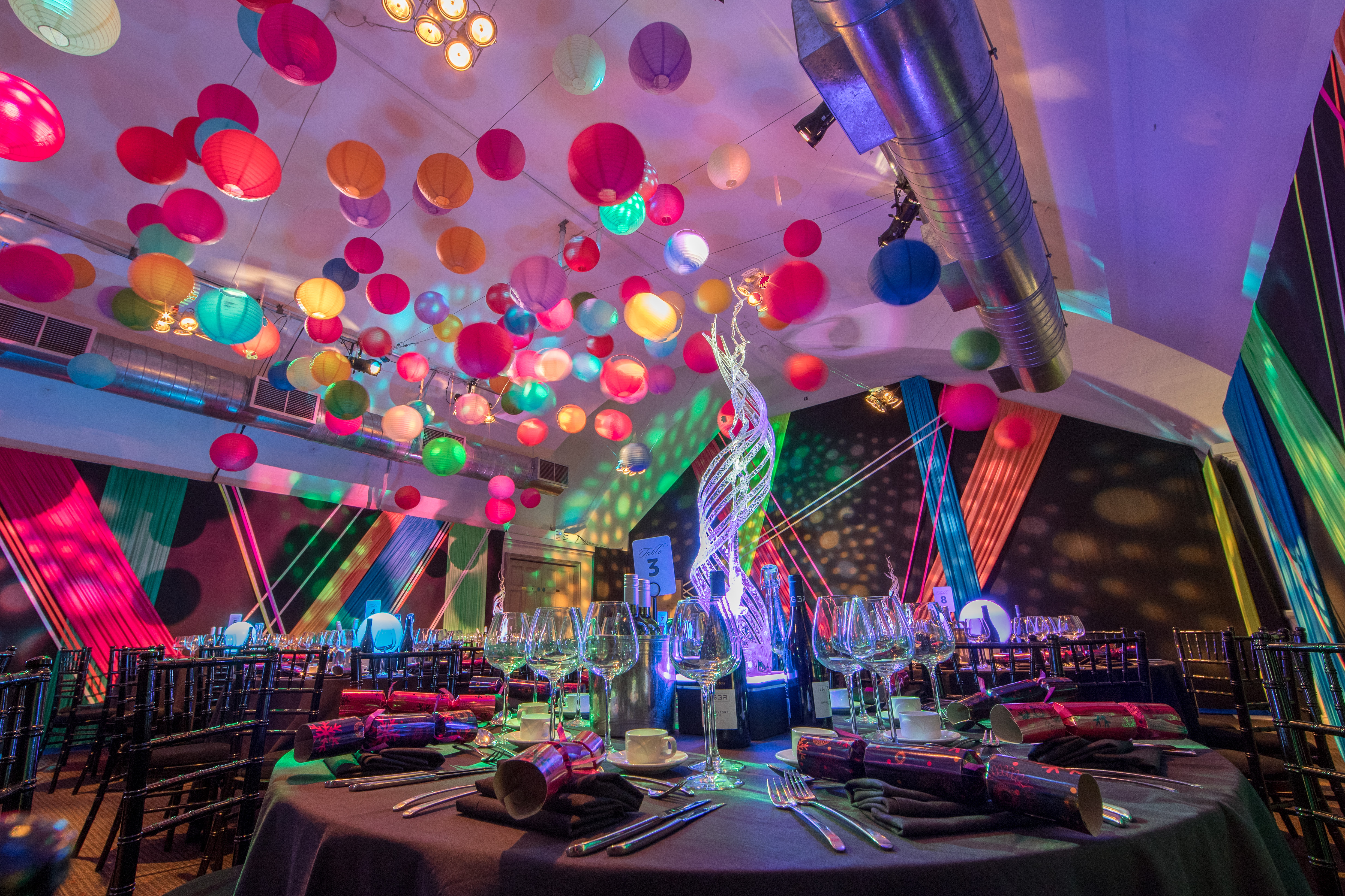 Vibrant event space at The Smeaton Vaults, perfect for festive gatherings and corporate events.