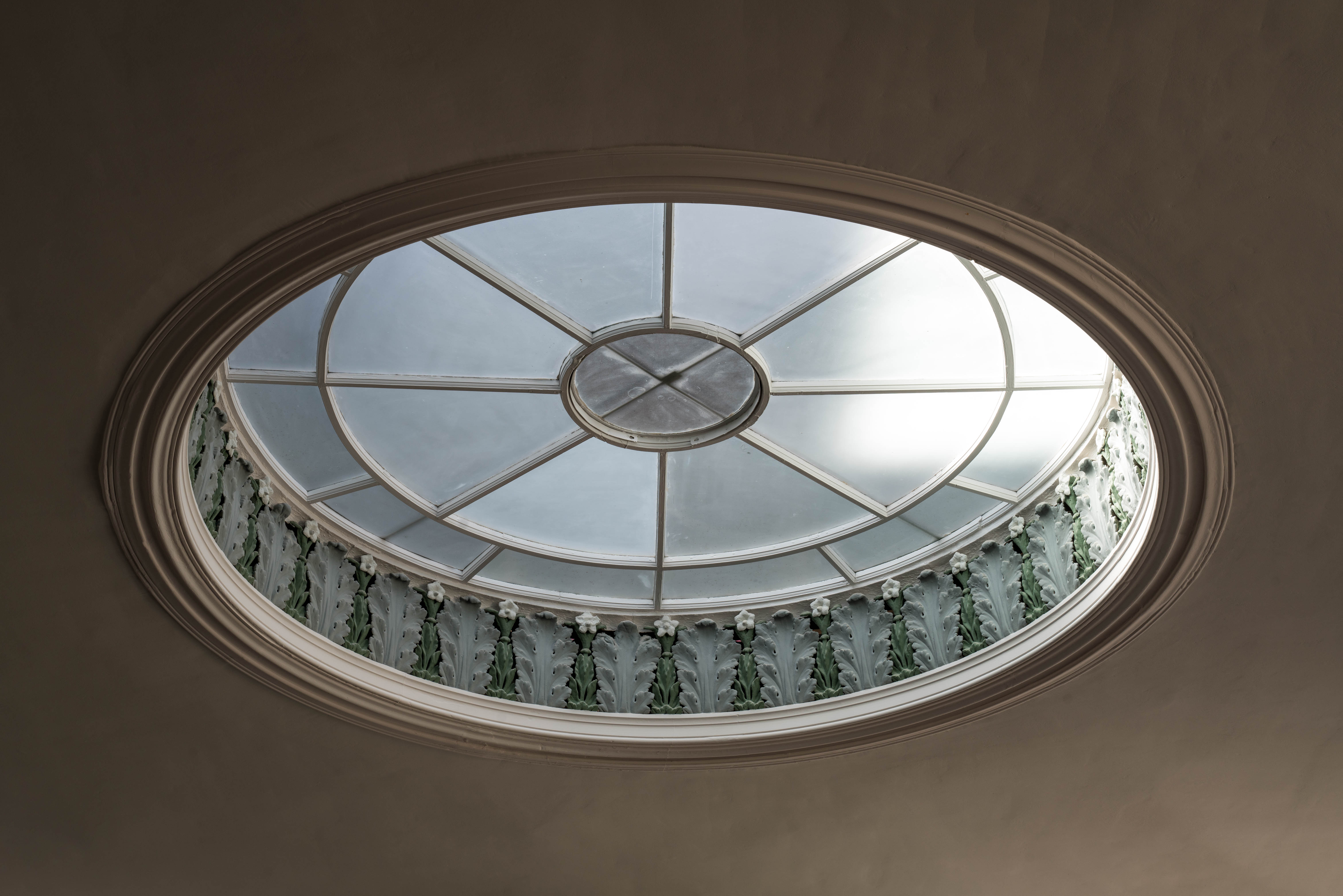 Main Hall skylight at Newington Green Meeting House, ideal for upscale events and gatherings. - Banner