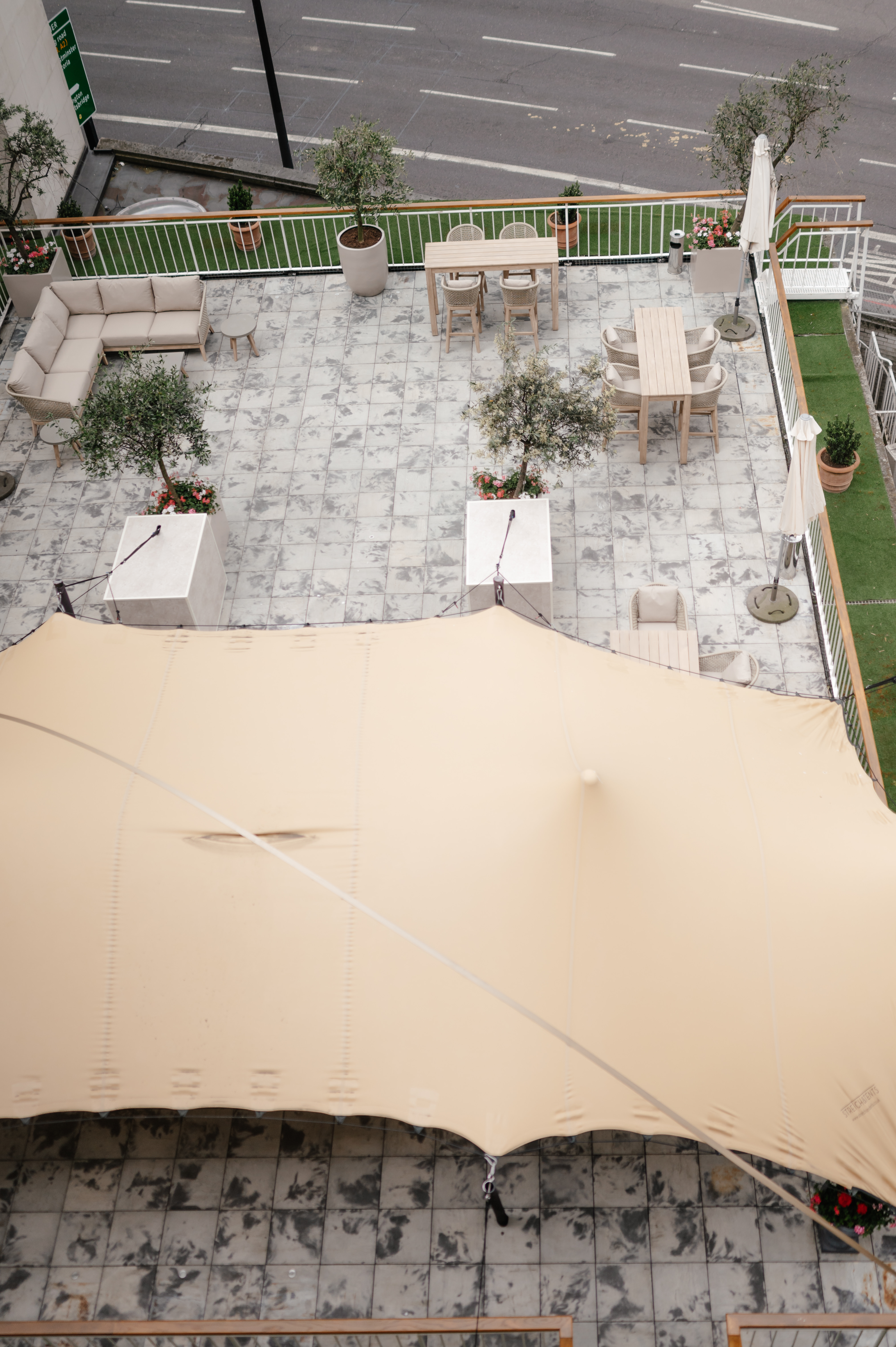 Argyll Room and Terrace: elegant outdoor venue for social events with a large tent.