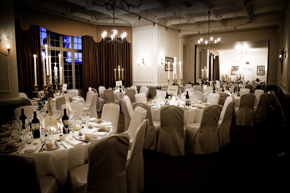 Elegant banquet room at De Vere Horsley Estate, perfect for weddings and corporate dinners. - Banner